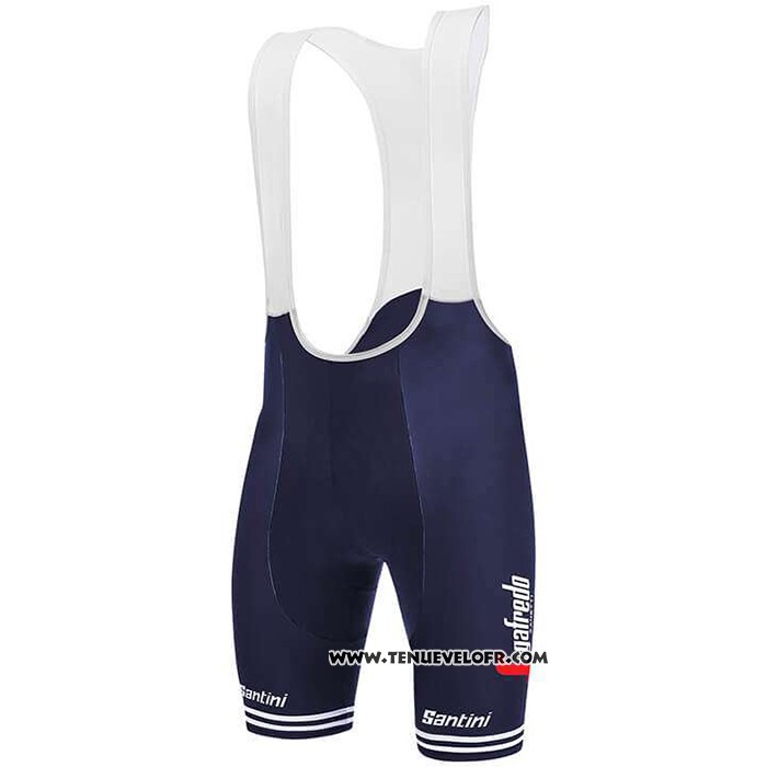 2020 Maillot Ciclismo Trek Segafredo Blanc Profond Bleu Manches Courtes et Cuissard